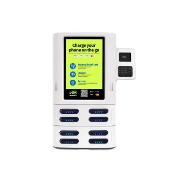 8 slots Shared Power Bank Kiosk Vending Machine with pos - white