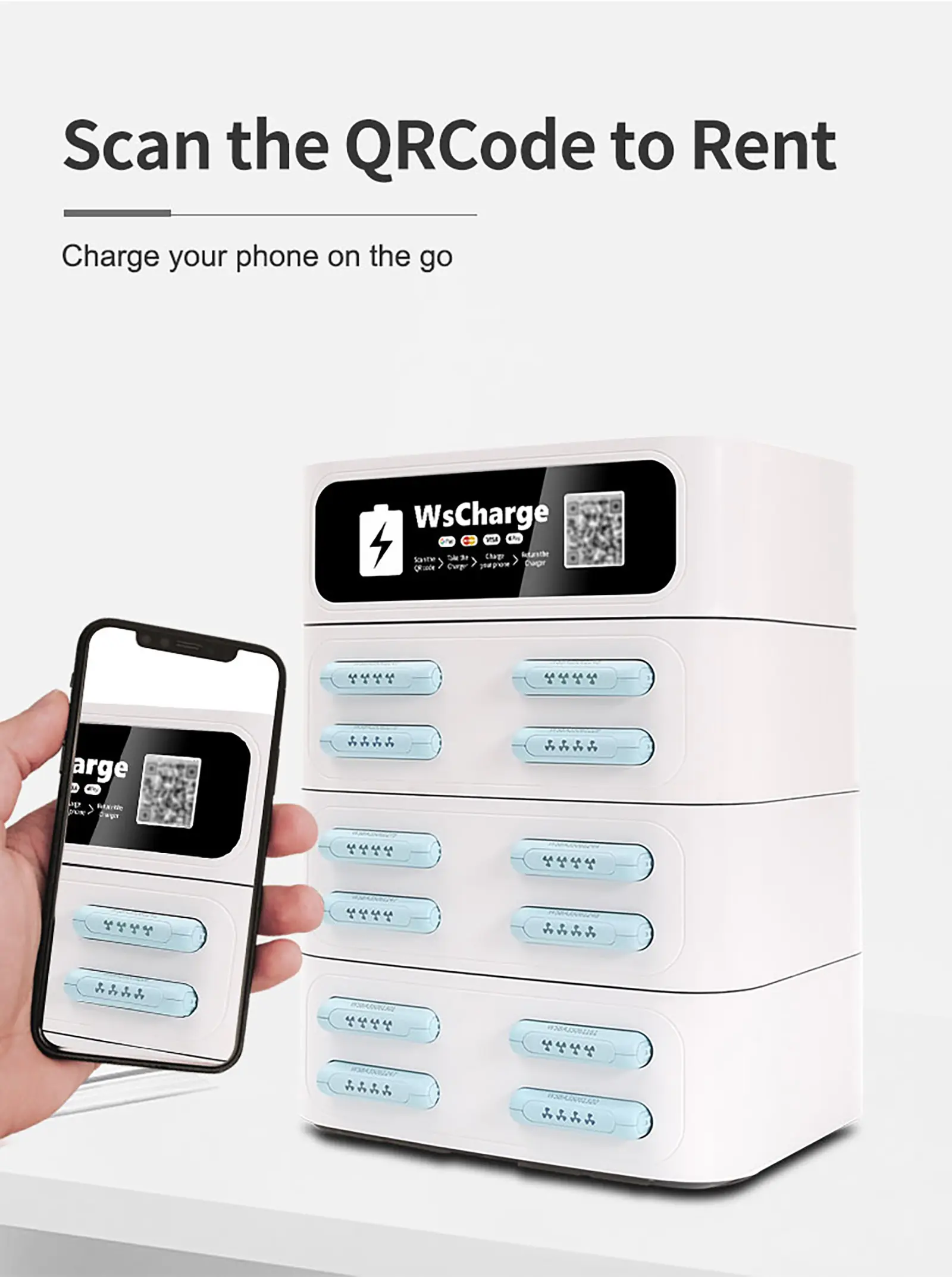 16 Slots Sharing Power Bank Rental Charge Station-white-without pos (5)