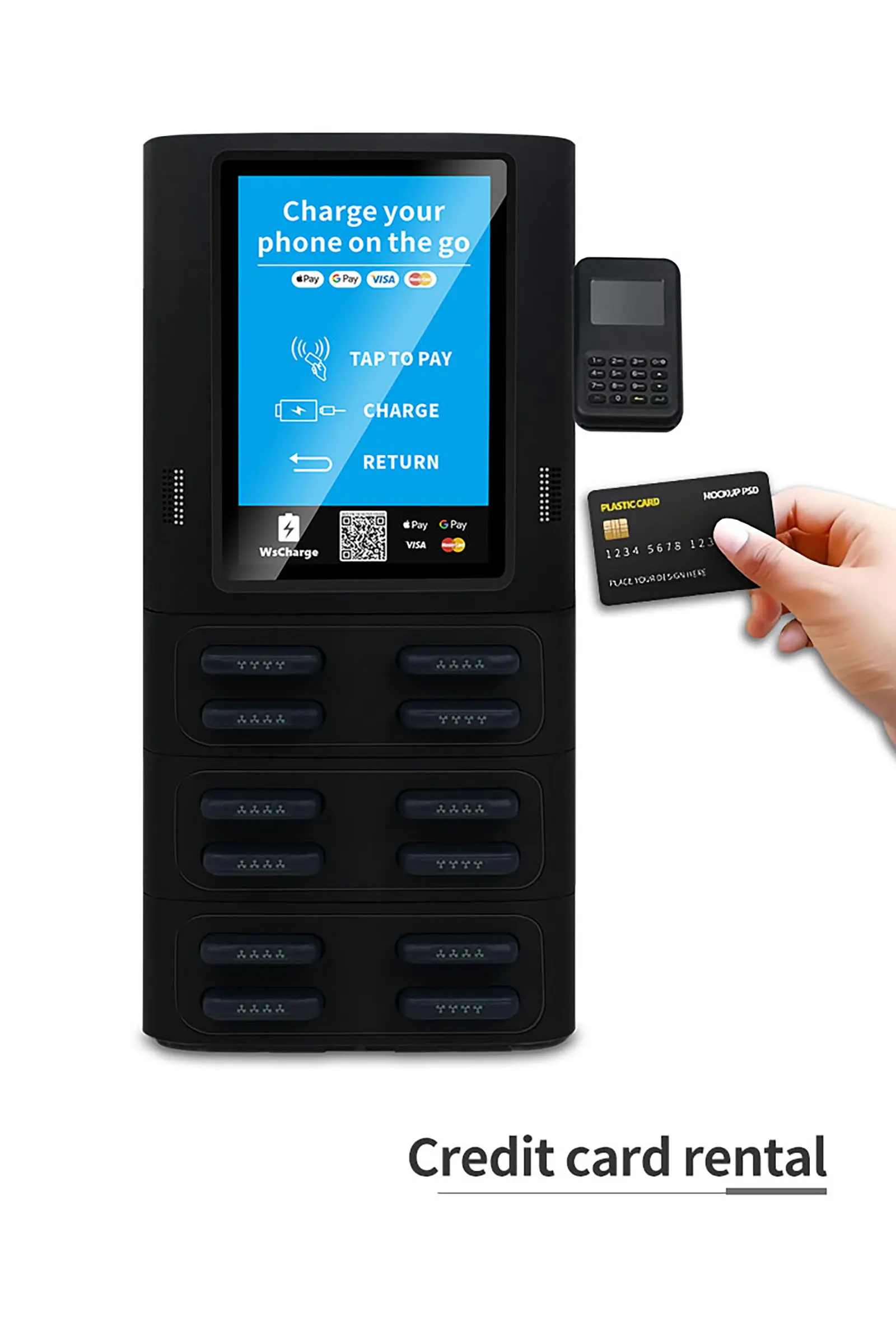 4 Slots POS System & Splash-Proof Charging Station - black (5)